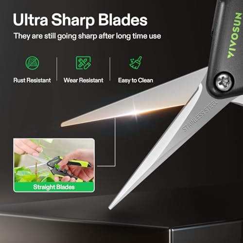 VIVOSUN Gardening Hand Pruner Pruning Shear with Straight Stailess Steel Blades (Black, Straight Blade, 3 Pack)