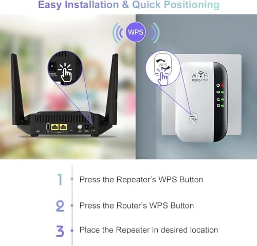 WiFi Extender, WiFi Signal Booster Up to 5000sq.ft and 50+ Devices, Internet Extender, Wireless Internet Repeater, Long Range Amplifier with Ethernet Port,1-Key Setup, Access Point, Alexa Compatible — view 5