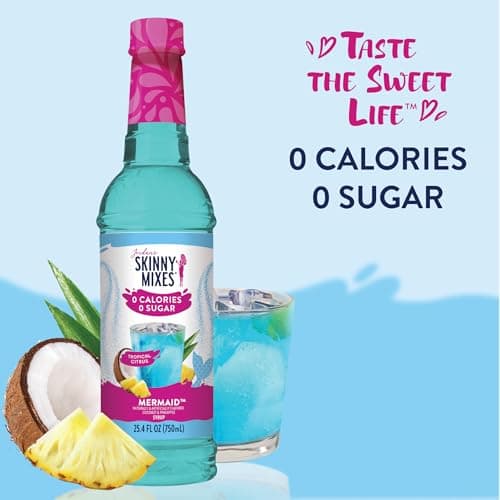 Jordan's Skinny Mixes Sugar Free Syrup, Mermaid Flavor, Fruit Flavored Water Enhancer, Drink Mix for Ice Tea, Lemonade & More, Zero Calorie Flavoring, Keto Friendly, 25.4 Fl Oz, 1 Pack — view 2