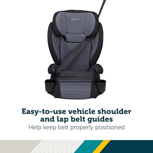 Safety 1st Grow and Go 2-in-1 Booster Car Seat with ComfortWings, Converts High-Back to Backless, 19" Wide, Slim Design, Lightweight, Foldable, Easy-Clean, Cup Holders, 40-100 lbs, Black Sand — view 4