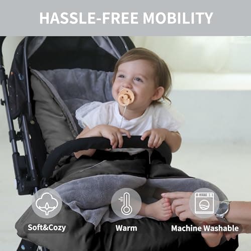 Miracle Baby Bunting Bag for Stroller, Warm Fleece Footmuff with Zippers, Convertible Infant Toddler Sleeping Bag Blanket for Boys Girls — view 5