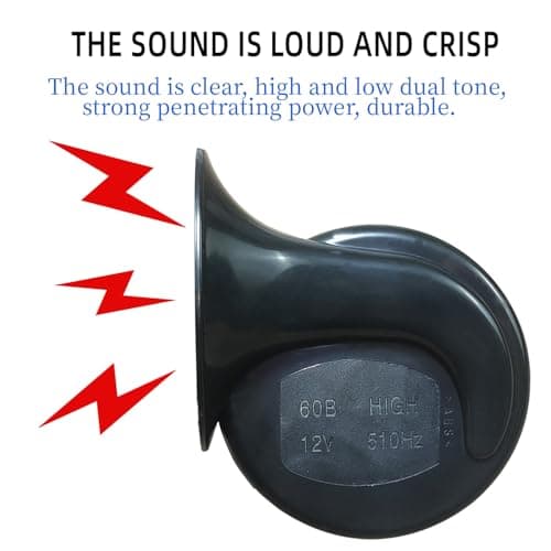 ZJLWYZQQ 300DB Super Loud Train Horns, 12V Waterproof Air Horns Replacement Kit, Car, Motorcycle, Truck, Bike, Boat Car Air Electric Snail Double Horn, Automotive Accessories Universal for Car — view 3