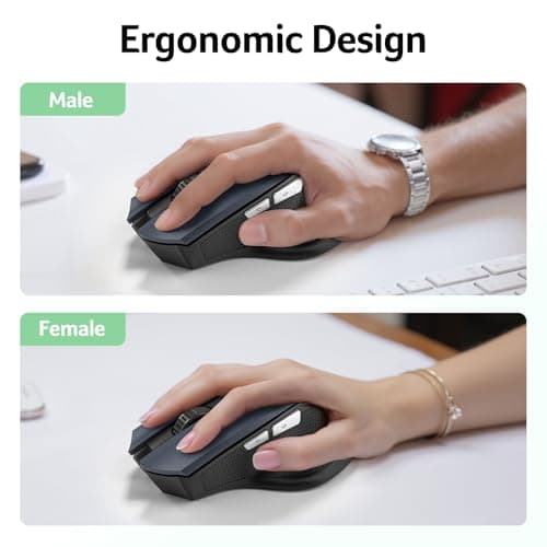 acer Wireless Mouse for Laptop, 2.4GHz Computer Mouse 3 Adjustable DPI Office Cordless USB Mice with USBA Receiver, 6 Buttons, 1600 DPI, Medium to Large Sized Hands Compatible with PC, Laptop, Desktop — view 5