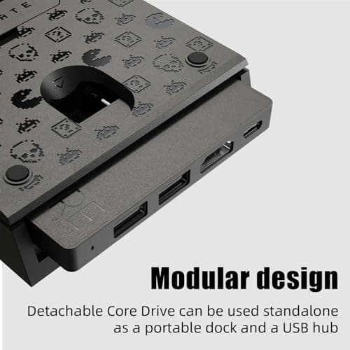 by Skull & Co. Jumpgate Pro: Portable Dock Station with Detachable USB Hub Adapter for Switch 2(2025) /Switch OLED (2021)/Switch (2017) and Macbook, HDMI2.1, 8k@30Hz or 4K@120Hz, USB3.0 Port — view 3