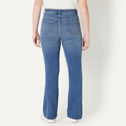 Amazon Essentials Girls' High Stretch High-Rise Flare Jean, Classic Medium Wash, 14 — view 2