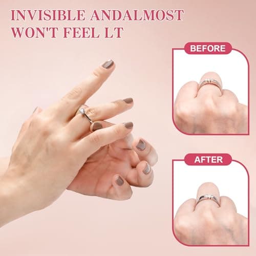 Ring Sizer for Loose Rings, 12 Pack 4 Sizes, Invisible Clear Silicone, Non-Slip Adjustable Ring Sizers, Ring Resizer and Tightener Guards, for Women and Men, Make Rings Smaller Without Resizing — view 3