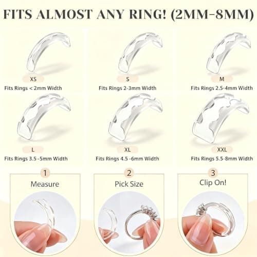 Haiou 114Pcs Silicone Ring Size Adjuster for Loose Rings - Clear Invisible 3-in-1 Ring Guard for Women, Anti-Slip for Smart Rings & Wedding Bands — view 4