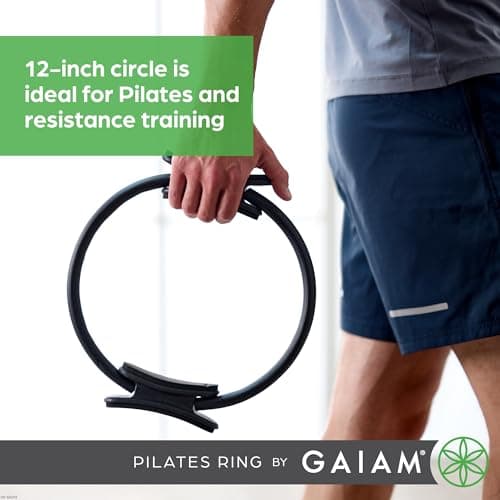 Gaiam Pilates Ring Fitness Circle, Toning Arms, Legs & Core (Black) — view 2