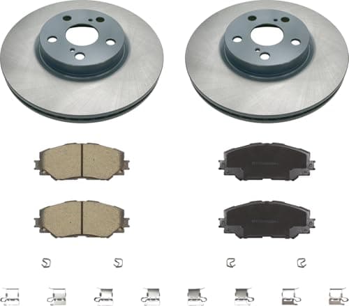 MOTEX Front Disc Brake Kit with Ceramic Pads for 2009-2019 Toyota Corolla, 2009-2013 Matrix, 2008-2014 Scion xD, 2009-2010 Pontiac Vibe (with 275mm Rotor)