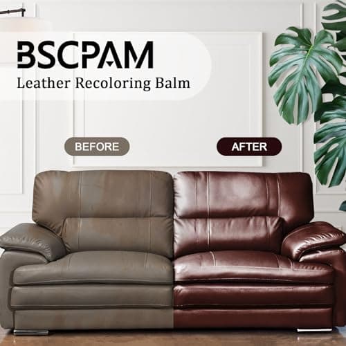 BSCPAM Leather Recoloring Balm 12oz | Leather Repair Kit for Furniture, Leather Color Restorer for Couches | Leather Dye | Repair, Restore & Renew Old, Faded Leather - Maroon