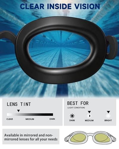 Seago 2 Pack Professional Racing Goggles Swimming Adult Men Women Youth, Anti-Fog UV Protection Clear View Mirrored Coating, 360° Foldable Adjustable Nose Bridge Suitable for Competition & Training — view 3