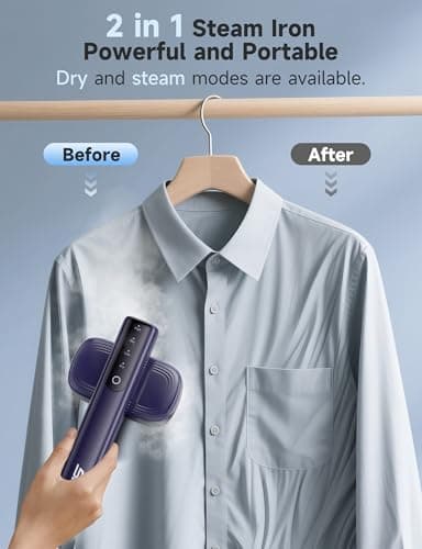 Steamer for Clothes,Sundu Portable 2-in-1 Steamer & Iron,100ml Tank,15s Heat-up,20 Min Steam,Wrinkle Remover,Garment Steamer for Travel, Home, Office(Aquamarine)