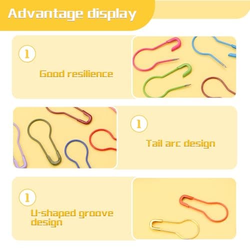 Kollase Crochet Markers, Metal Stitch Markers for Knitting and Crocheting, Accessories and Supplies (M-600 pcs) — view 3