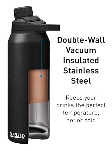 CamelBak Chute Mag Vacuum Insulated Stainless Steel Water Bottle, Magnetic Leak Resistant Cap for Everyday Hydration, 32oz, Black — view 3