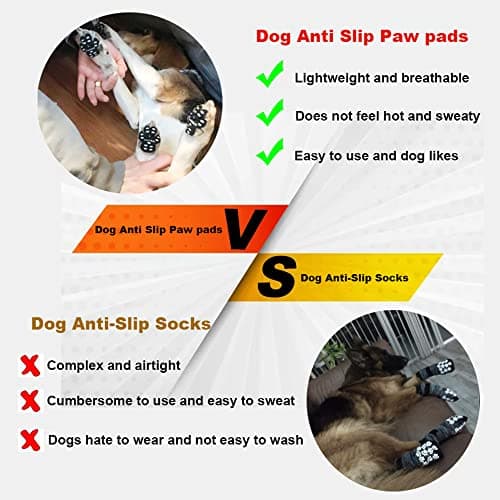VALFRID Dog Paw Protector Anti-Slip Grips to Keeps Dogs from Slipping On Hardwood Floors,Disposable Self Adhesive Resistant Dog Shoes Booties Socks Replacement S 24 Pieces — view 4
