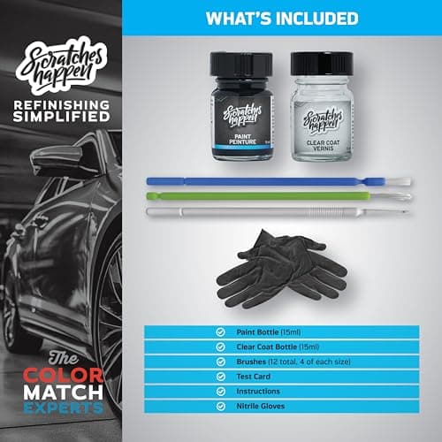 ScratchesHappen Exact-Match Touch Up Paint Kit - Osmium Gray Metallic (714) for Volvo - Essential (Paint + Clear Coat)