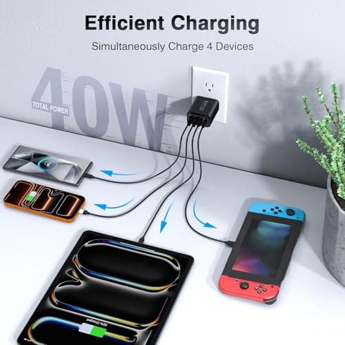 [2Pack] 40W USB C Charger Block, Fast Charge Cube Powered Multi-Port Wall Plug Power Adapter Type C Brick for iPhone 17/16/16 Pro Max/15/15 Pro Max/14/14 Pro Max/13/12/iPad, Motorola, LG,PS5, Huawei