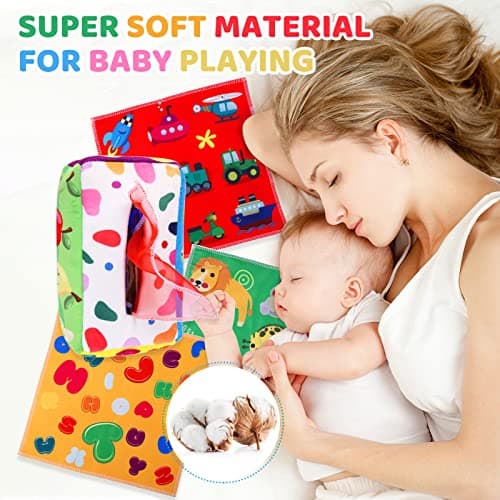YOGINGO Baby Toys 6 to 12 Months - Tissue Box Toy Montessori for Babies 6-12 Months, Soft Stuffed High Contrast Crinkle Infant Sensory Toys, Boys&Girls Kids Early Learning Gifts — view 5
