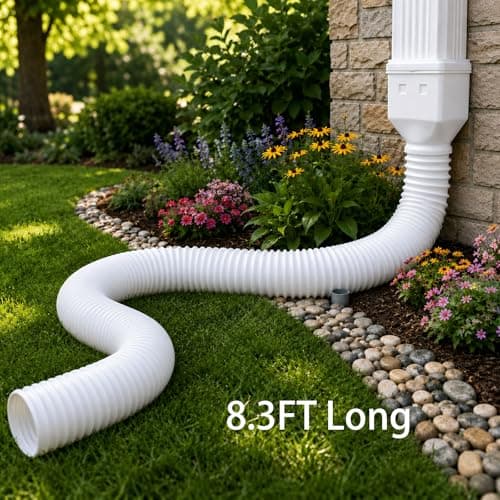 Extra 8.3ft Long Gutter Downspout Extensions Flexible, 4" Diameter Drain Downspout Extender, Down Spout Drain Extender for Rainwater Drainage — view 4
