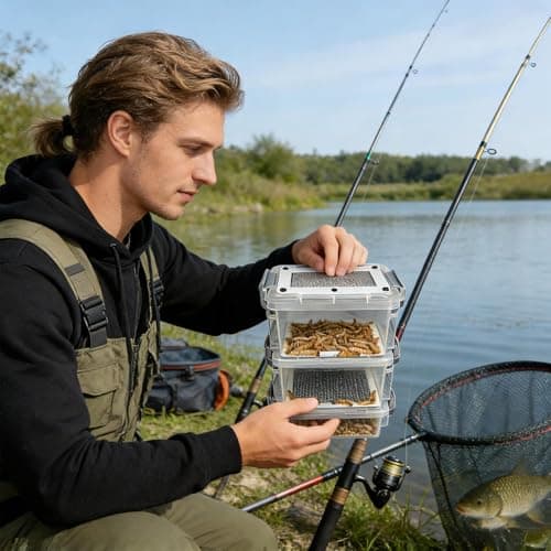 Live Mealworm Farm Breeding Kit, Clear Mealworm Feeding, Silkworm Feeding Container, for Pet Parents Animal Lovers Keepers Breeders Hobbyists Farmers School Home Farm Workshop