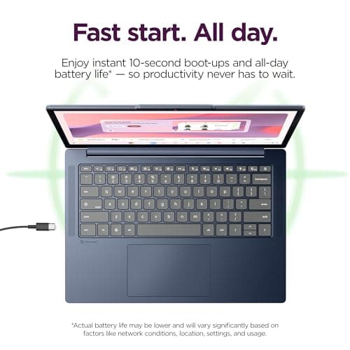 Lenovo Chromebook m 14" - Everyday Laptop - Google Gemini - MediaTek Kompanio 540 CPU - 14" WUXGA IPS Display - 8GB RAM - 64GB UFS Storage - Integrated Arm Mali-G57 MC2 GPU - Cosmic Blue — view 5