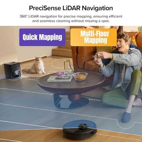 roborock Q7 M5+ Robot Vacuum and Mop, Upgraded from Q5 Max+, Up to 7-9 Weeks Self-Empty, 10000Pa Suction, Dual Anti-Tangle System for Pet Hair & Carpet, PreciSense LiDAR Navigation, App Control, Black — view 5