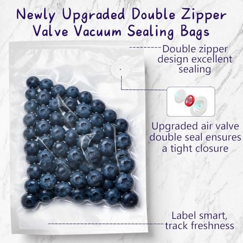 30-Pack XL Large Vacuum Sealer Bags & 2 Bonus Sealing Clips, Compatible with Chef Preserve – BPA-Free (12 x 20 in) Reusable Food Storage Bags for Freezer, Microwave, Sous Vide – Leak-Proof — view 2