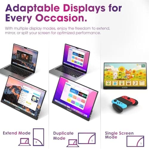 Kado Portable Monitor 15.6-inch FHD 1080p Rotating Stand IPS Display — view 2