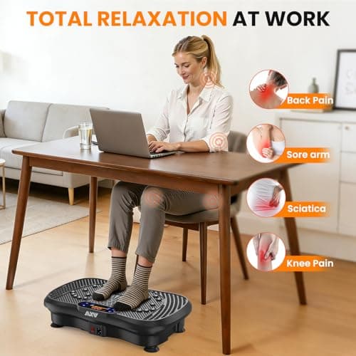 AXV Vibration Plate Fitness Platform Exercise Machine Vibrating Shaking Full Body Shaker Workout Vibrate Stand Shake Board Sport for Weight Loss Fat Burner for Gym Home Office — view 5