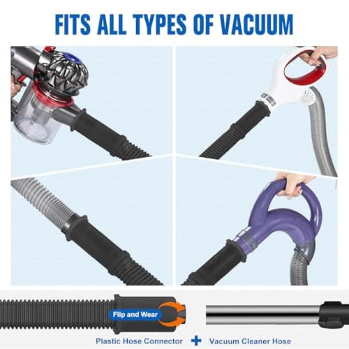 Sealegend Upgrade Dryer Vent Cleaner Kit Vacuum Hose Attachment Compatible with Most Vacuum Cleaner, Quickly Lint Remover Cleaning Supplies, Black — view 3