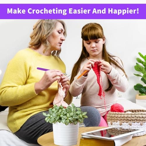 Iuuidu 4PCS Crochet Hooks, 2.0/2.25/2.5/2.75mm Ergonomic Handle Small Crochet Hooks for Arthritic Hands, Smooth and Extra Long Crochet Needles for Beginners, Knitting Needles for Beginner Handmade DIY — view 5