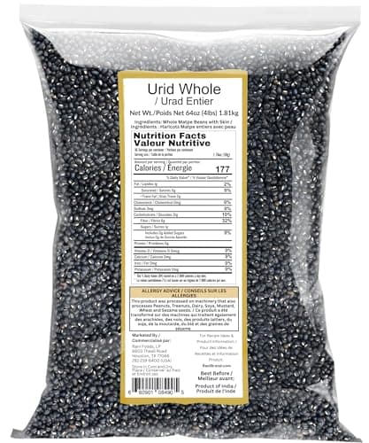Rani Urid/Urad Whole Black (Matpe Beans with Skin) Indian Lentils 64oz (4lbs) 1.81kg Bulk~ All Natural | Gluten Friendly | Non-GMO | Vegan | Indian Origin