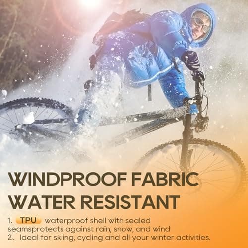 Hoglaves Winter Gloves for Men Women, Windproof Waterproof Ski Gloves, Cold Weather Glove with Touchscreen Thermal Anti-Slip for Cycling Motorcycle Snowboarding — view 4