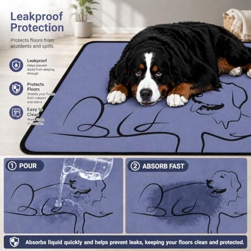 Zlune 2 Pack Washable Pee Pads for Dogs 18"x24", Reusable Training Puppypads Absorbency Non-Slip & Leak-Proof for Pet Whelping Box Playpen Crate Sofa Bed Floors (Gray)