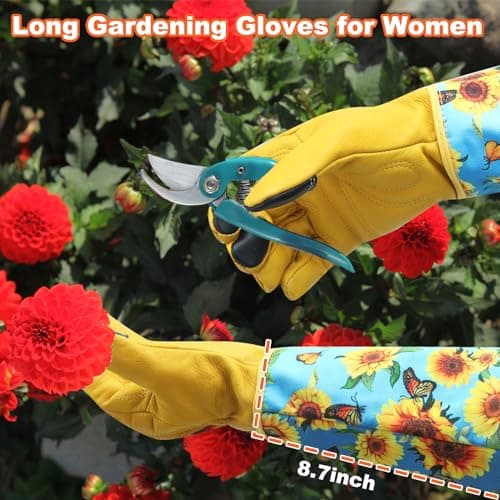 DLY Garden Gloves for Women,Gardening Gloves,Gardening Gift for Lady,Blue,M — view 3