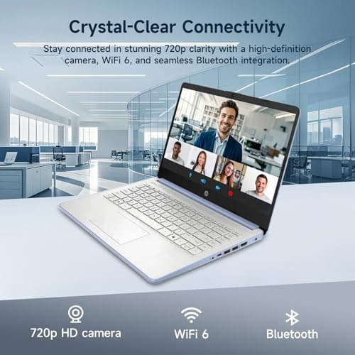 HP 14" Laptop, Intel Processor N150 (Beat i3) 4GB RAM 128GB UFS 1-Year Office 365 Copilot AI Win11 WiFi6 Computer for Creator Business Gaming Student — view 3