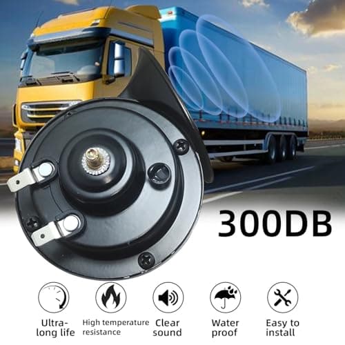 ZJLWYZQQ 300DB Super Loud Train Horns, 12V Waterproof Air Horns Replacement Kit, Car, Motorcycle, Truck, Bike, Boat Car Air Electric Snail Double Horn, Automotive Accessories Universal for Car — view 4