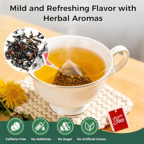 50 Bags Dandelion Leaf and Root Tea, Natural Dandelion Herbal Detox Teabag for Liver & Kidney Health, Organic Dandelion Root Tea, Caffeine Free, No Additives — view 3