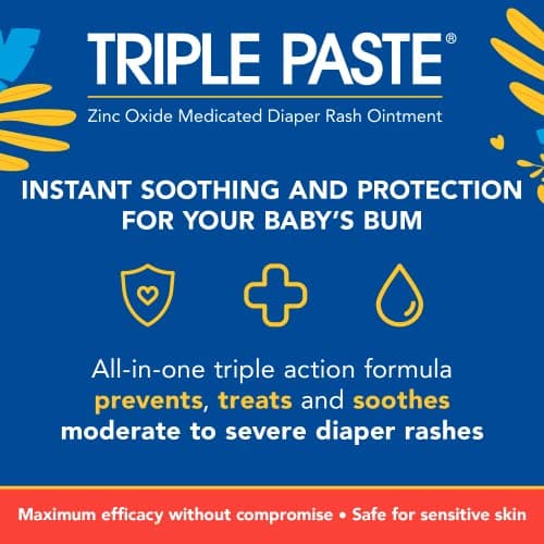 Triple Paste 3X Max Diaper Rash Ointment for Baby, Maximum Strength with 40% Zinc Oxide Ointment for Serious Diaper Rash, 6 oz Tube — view 5