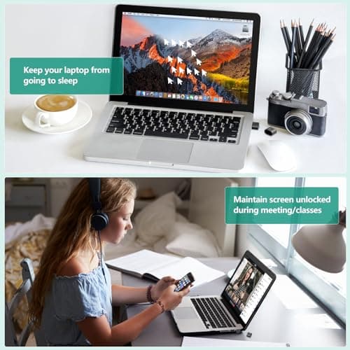 HOTLIFE Undetectable Mouse Jiggler, USB Mover Device Keeps PC Awake, Driver-Free Wiggler Auto Shaker with 3 Mode Switch Button to Keep Laptop Computer Screen Active, Black — view 2