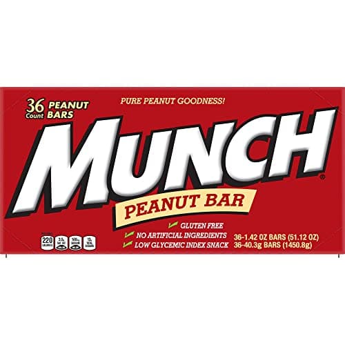 MUNCH Peanut Bar Gluten-Free LOW GLYCEMIC Individually Wrapped, Candy Bulk Box, Single Full Size Single, 1.42-Ounce Bar, 36-Count — view 2