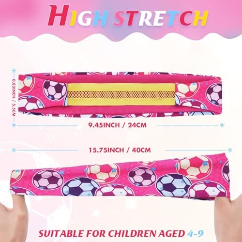 Kids Sports Headbands for Boys - Soccer Sweatbands for Kids, Athletic Headbands for Running, Basketball, Football, and Outdoor Play, Ages 4-9 (Pink&Yellow&Purple, 4-9 Years)