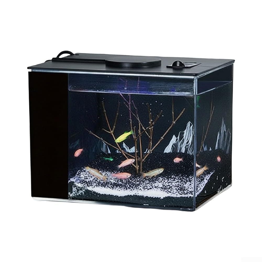 Tanque de acuario autocirculante de 160 l/h para uso doméstico de mesa con filtro lateral integrado y sistema de filtración que mejora el oxígeno (S)