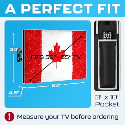 Outdoor TV Cover 55 Inch | Waterproof and Weatherproof TV Covers | Outdoor TV Enclosure-Protector for Outside TV Display Protectors – Canadian Flag