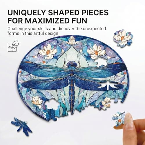 Mosaic Bear Near River Stained Glass Style Suncatcher, Acrylic DIY Puzzle Window Hanging Decor, Birthday & Memorial Gift for Mom, Grandma, Teacher, Friends (7.4 in, 83 Pieces Irregular Pieces) — view 4