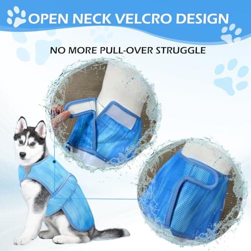Tikibest Summer Dog Cooling Vest - Lightweight Dog Cooling Jacket, Breathable Shirt for Walking, Outdoor Hunting Training and Camping (M) — view 2