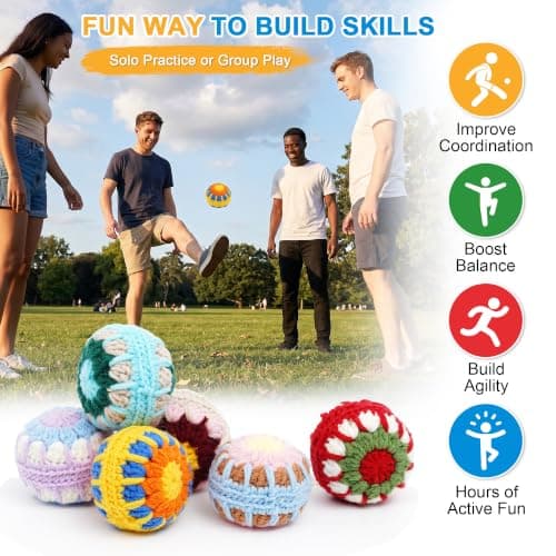 3 Pack Crochet Footbags Hacky Set — view 5