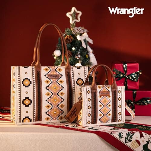 Wrangler Purse for Women Boho Aztec Tote Bag Hobo Shoulder Top Handle Handbags with Wide Guitar Strap Fall Collection Gift XY6 WG2202-8120SCF — view 3