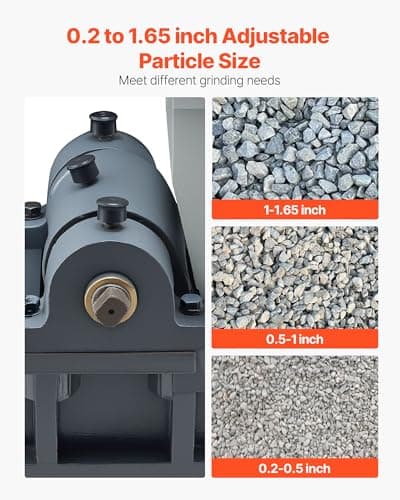 VEVOR Jaw Crusher Machine, 2.2KW High Power Rock Stone Crush Machine, 6.10 x 5.12 inch Feeding Port, 1740 RPM Speed Stone Shatter Grinder, Electric Stone Shatter 220V, for Rock Coal Glass Bottle — view 3
