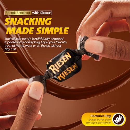 Riesen Dark Chocolate Covered Chewy Caramel Candy - 1 lb Bulk Bag, Individually Wrapped Rich Dark Chocolate Pieces — view 4